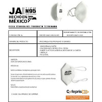 Protección Personal - MASCARILLA TIPO N95 JA - Cocinas MORALMEX
