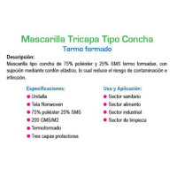 Protección Personal - MASCARILLA TIPO CONCHA - Cocinas MORALMEX